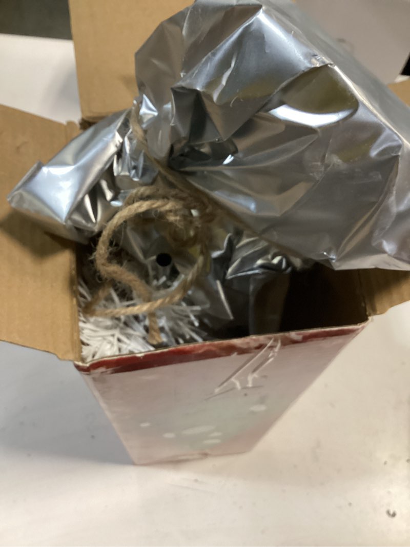 Condition photo showing Good Condition for 20" Mini White Christmas Tree, Artificial Mini Christmas Tree with Lights, Tabletop Christmas Tree with Star Treetop Snowflake Boxes and Ball Ornaments for DIY Christmas Decoration(White)