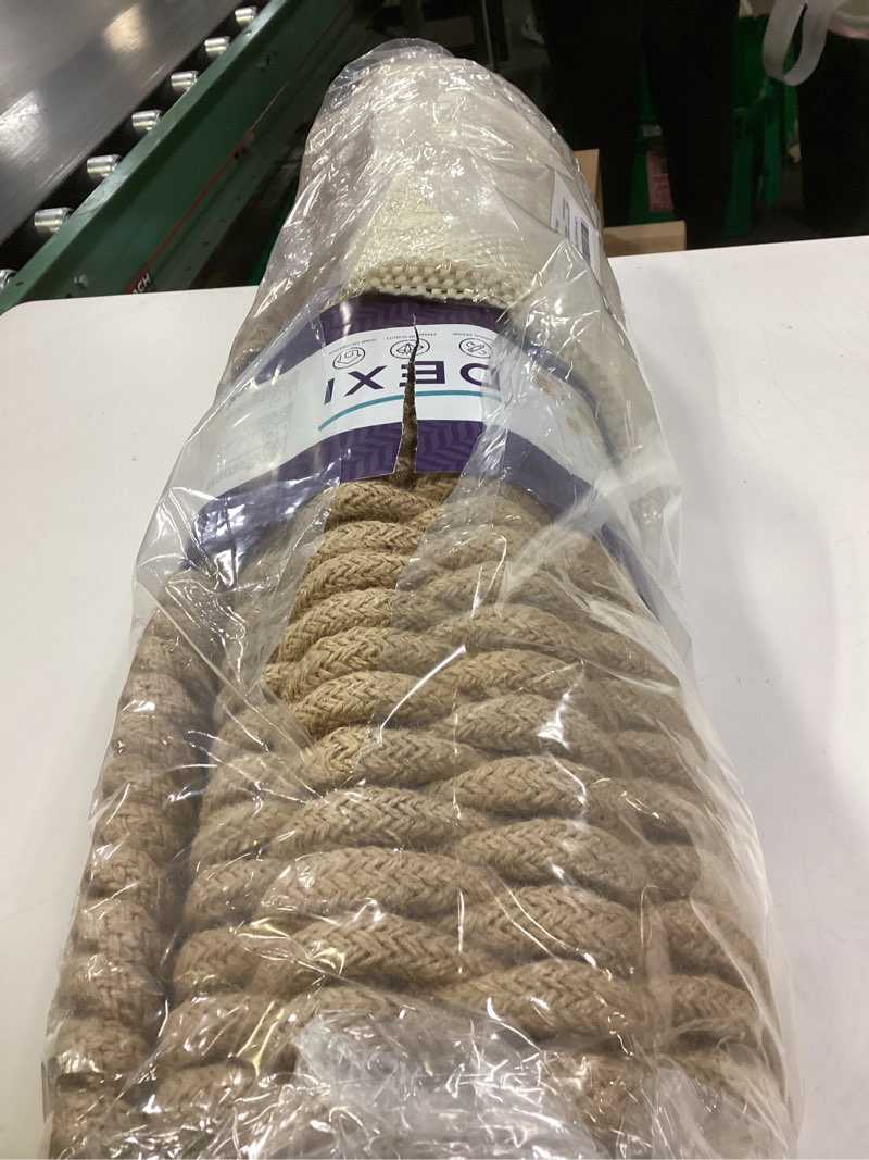 Condition photo showing Good Condition for DEXI Jute Door Mat for Front Entryway, 31x47 Braided Woven Doormat Outside Entrance, Dirt Trapper Natural Fiber Entry Mats for Patio, Brown 2'8" x 4' Brown
