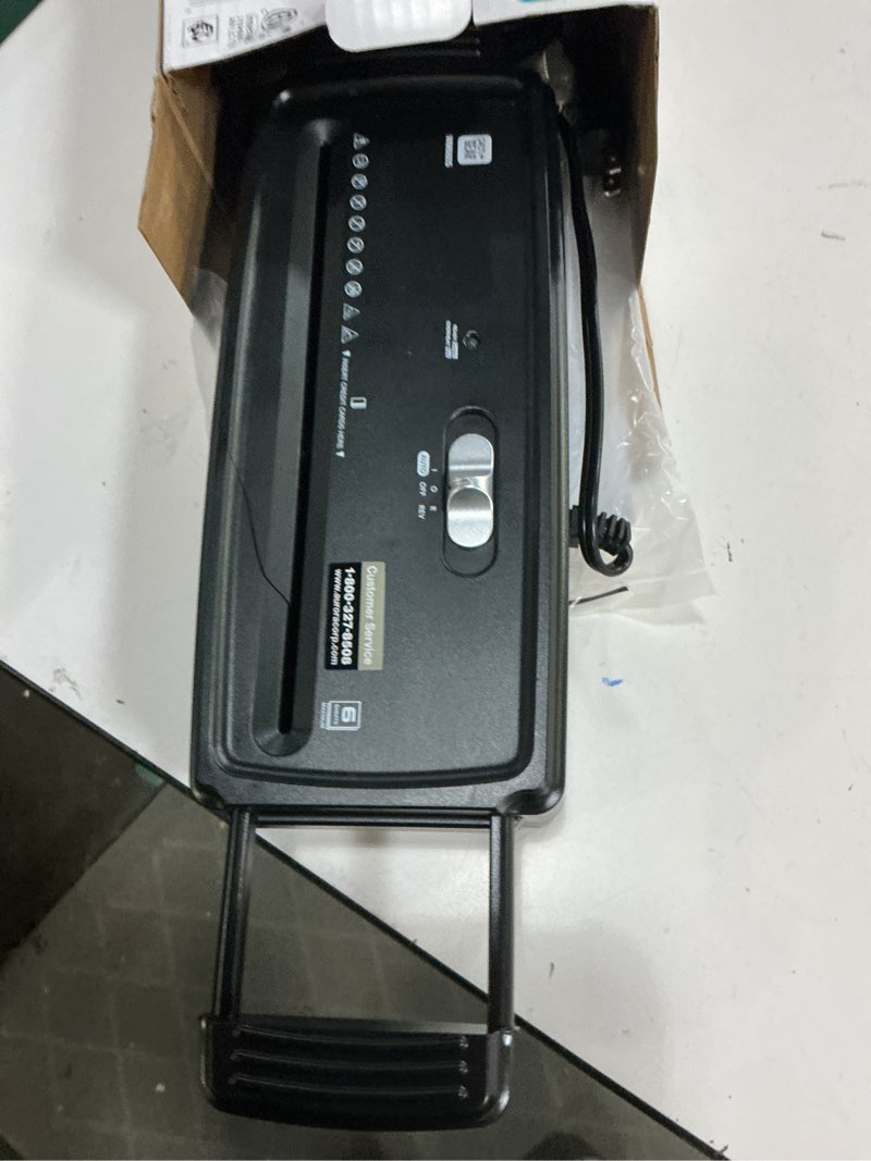 Condition photo showing As Is for pen+gear 6-sheet strip cut credit card & paper shredder  black