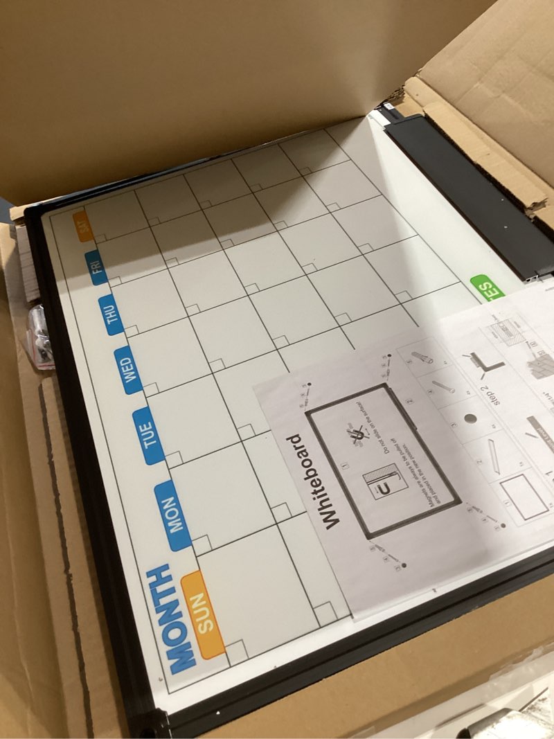 Condition photo showing Good Condition for jiloffice dry erase calendar whiteboard - magnetic white board calendar monthly 24 x 18 inch, black aluminium frame wall mounted board for office home and school calendar 24 x 18 inch