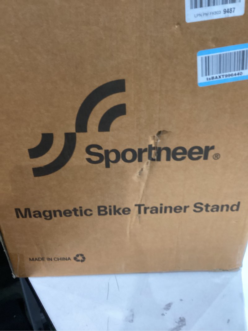 Condition photo showing Good Condition for Sportneer Bike Trainer - Magnetic Stationary Bike Stand for 26-28" & 700C Wheels - Adjustable 6 Level Resistance Bike Trainer Stand for Indoor Riding with Quick Release Lever & Front Wheel Riser Block Black