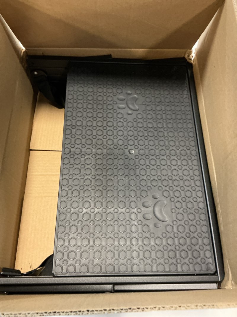 Condition photo showing Good Condition for dog steps for car, truck, suv, dog stairs for car with upgraded non-slip surface, foldable dog ramp for car, pet stairs for large dogs, 4 steps black 4 steps
