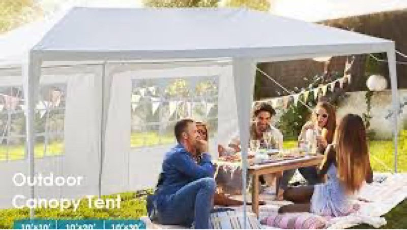 10x20Ft Outdoor Party Tent Gazebo, Waterproof Gazebo Canopy Tent with 6 Removable Sidewalls, Heavy D