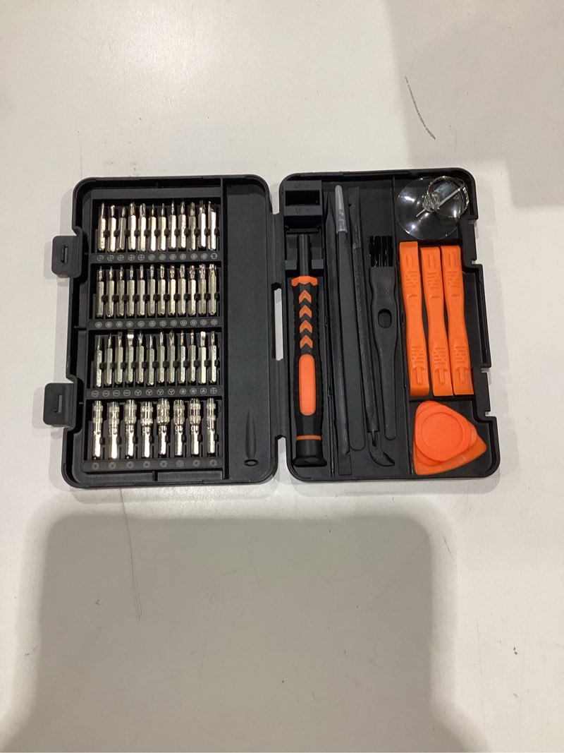 Condition photo showing New/Like New for sharden 58 in 1 small precision screwdriver set magnetic mini screwdriver set with case professional electronic tools kit for iphone, macbook, computer, laptop, pc, rc, ps4, xbox, eyeglasses, watch orange