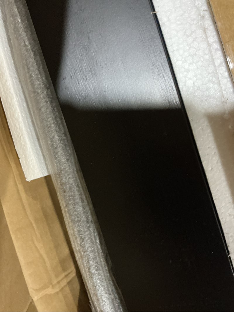 Condition photo showing As Is for brass inlay parsons console table similar to stock photo black