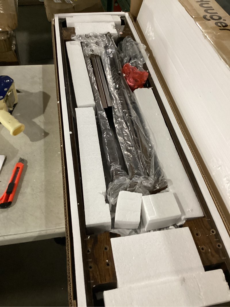 huuger entryway console table with charging station, usb-c port, 47.2 inch sofa table with metal legs, entry hallway table with thicker desktop, modern behind couch table, rustic brown