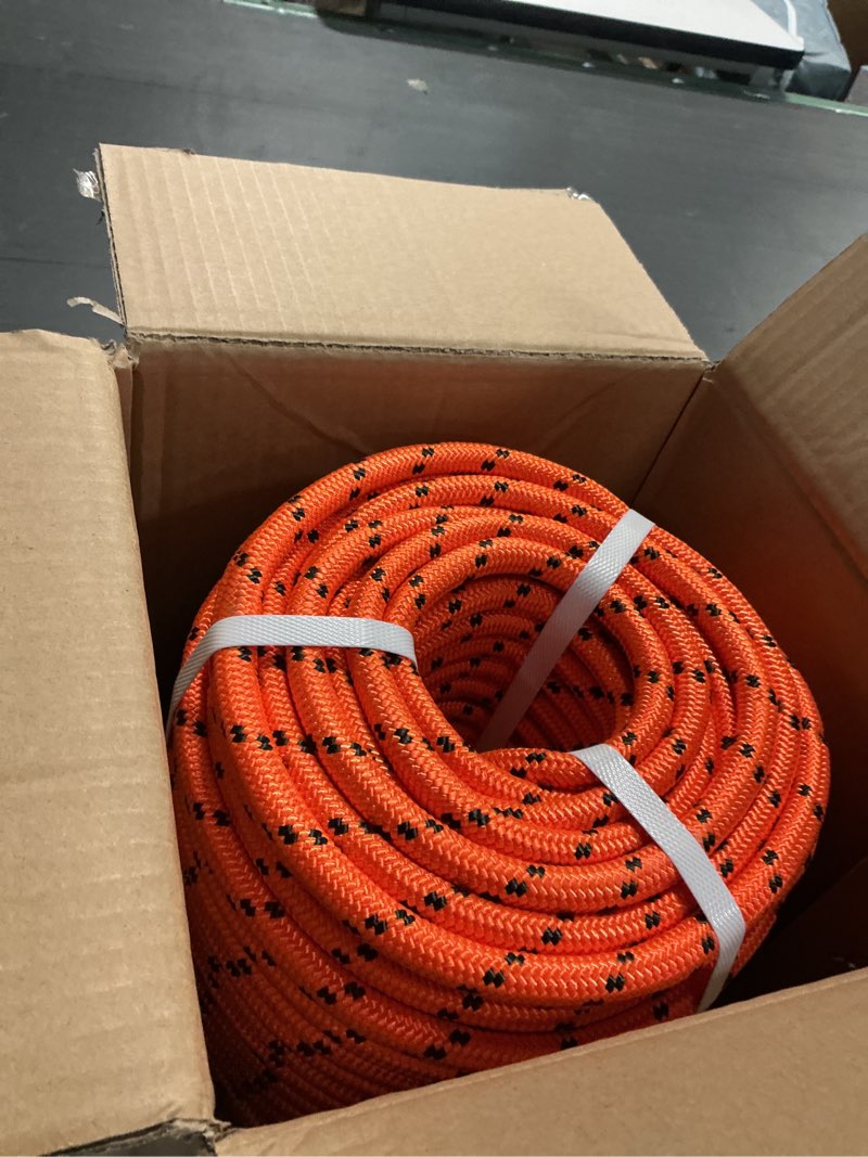 Condition photo showing Good Condition for Double Braid Polyester Cord Nylon Pulling Rope Arborist Multipurpose Bull Rigging 1/2 Inch x 150 Feet Orange 150 feet (orange)