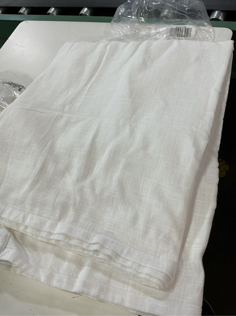 Condition photo showing Good Condition for cotton sheer curtain set (set of 2), 48x84, white