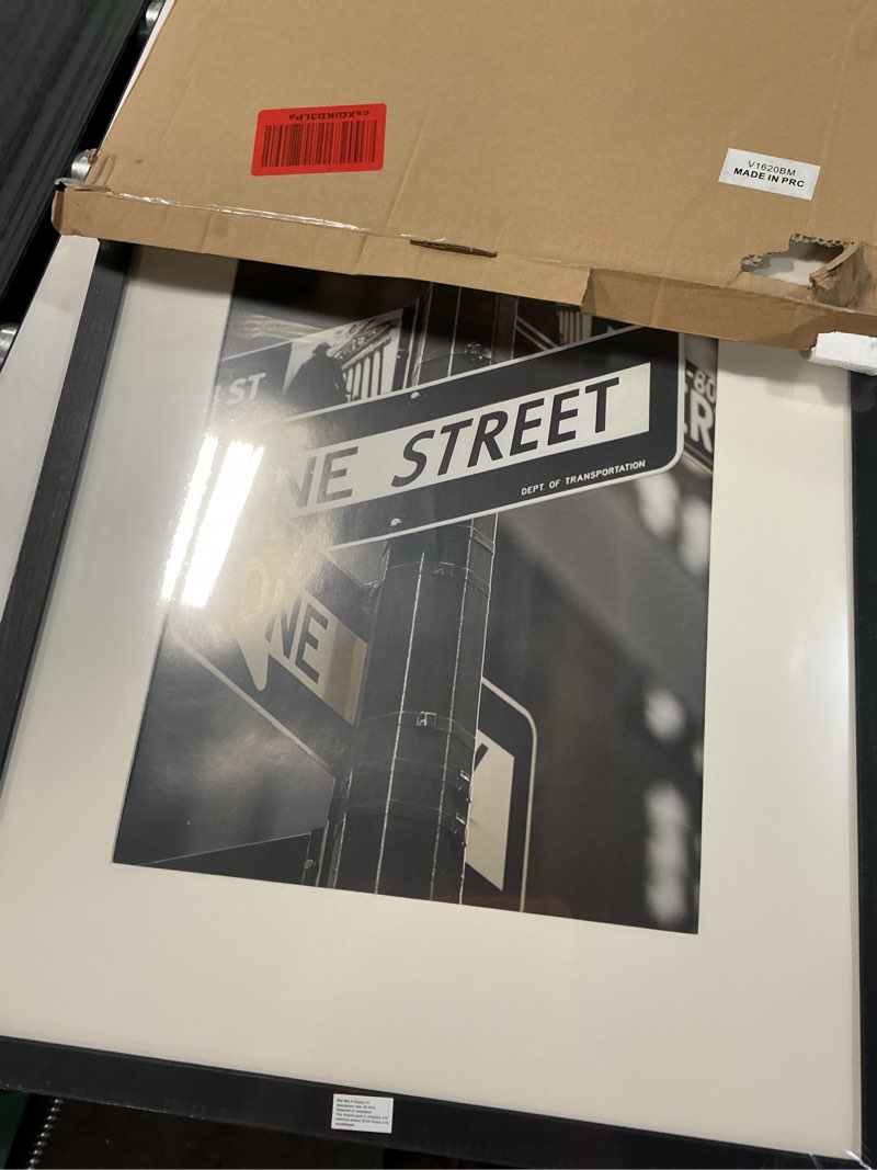 Condition photo showing New/Like New for fixwal 16x20 picture frame set of 2, black poster frames for wall display with mat for 11x14 pictures black 16x20