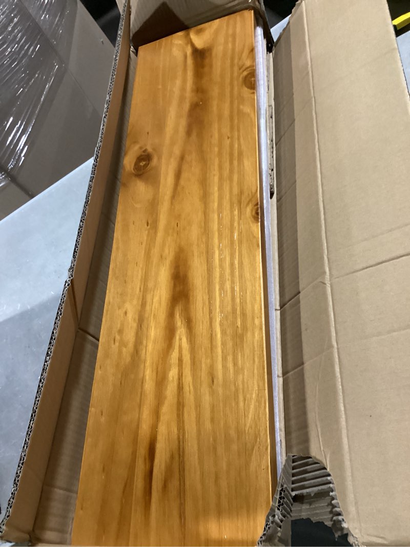 Condition photo showing Good Condition for Industrial Pipe Wall Wood Shelves,Real Wooden Shelves 36" in Special Brown Color with 1.2" Extra Thickness, Modern Floating Shevles Bookshelf Shelving Units for Rustic Farmhouse Decor… Special Brown 36in 2tier