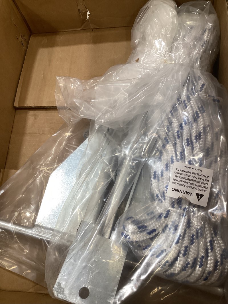 Condition photo showing Good Condition for young marine galvanized fluke style anchor kit includes galvanized fluke anchor, rope, shackles, chain 8lb 10lb 13lb for boat 12-22ft, 8 lb