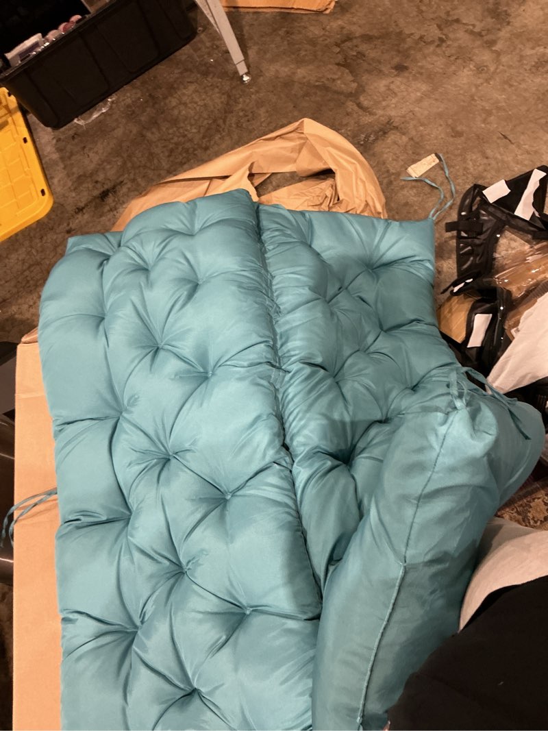 Condition photo showing Good Condition for replacement cushions for swings, 2-3 seater waterproof bench cushion with backrest, outdoor garden bench cushion, loveseat thick swing cushion with tie, for patio loveseat