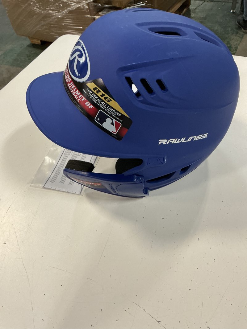 Condition photo showing Good Condition for rawlings r16 velo reversible ext batting helmet | reversible face guard matte royal senior (6 7/8" - 7 5/8")
