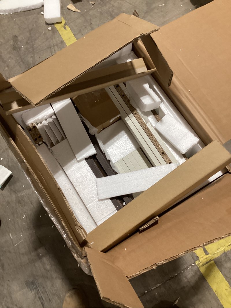 Condition photo showing As Is for Huuger Nightstand with Charging Station, 3 Drawer Night Stand Set of 2, 22 Inch Wider Side Table with Storage, Farmhouse Nightstand with Vintage Handles, Thicken Base, for Bedroom, Distressed White 15.8"D x 21.7"W x 23.5"H Distressed White 2