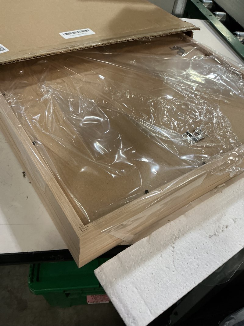 Condition photo showing New/Like New for yaetm 16x20 picture frame matted to 11x14 set of 4, walnut brown, solid wood 16x20 frame for photos, posters & art prints, horizontal and vertical wall mount (4 pack, walnut) 16"x20", 4 pack walnut