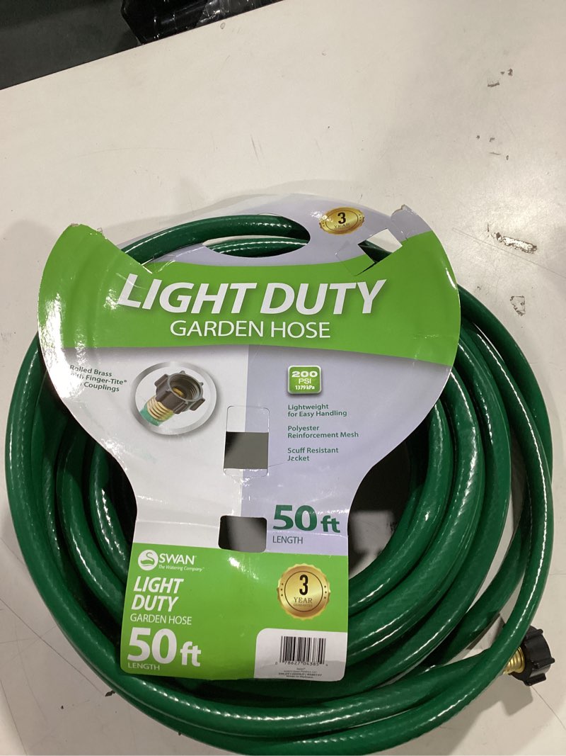 Condition photo showing As Is for SWAN 50 ft Light -Duty Vinyl Green Hose