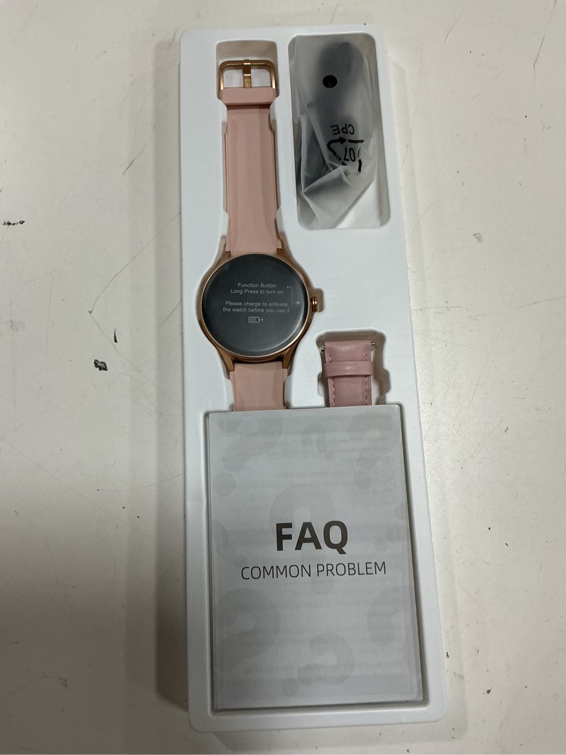 Condition photo showing Good Condition for smart watch for women,1.57inch amoled touchscreen fitness watch for iphone & android,heart rate/sp02/sleep monitor,110+ sport modes ip68 waterproof bluetooth calls,2 bands (pink, 1.57) pink 1.57