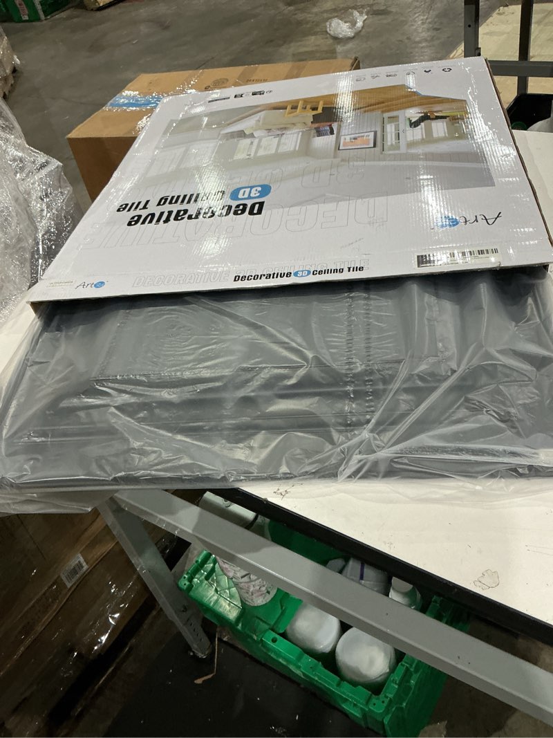 Condition photo showing Good Condition for art3d 12-pack square black drop ceiling tile 2ft x 2ft, pvc ceiling panel 24 x 24in. 12pcs-24*24 black