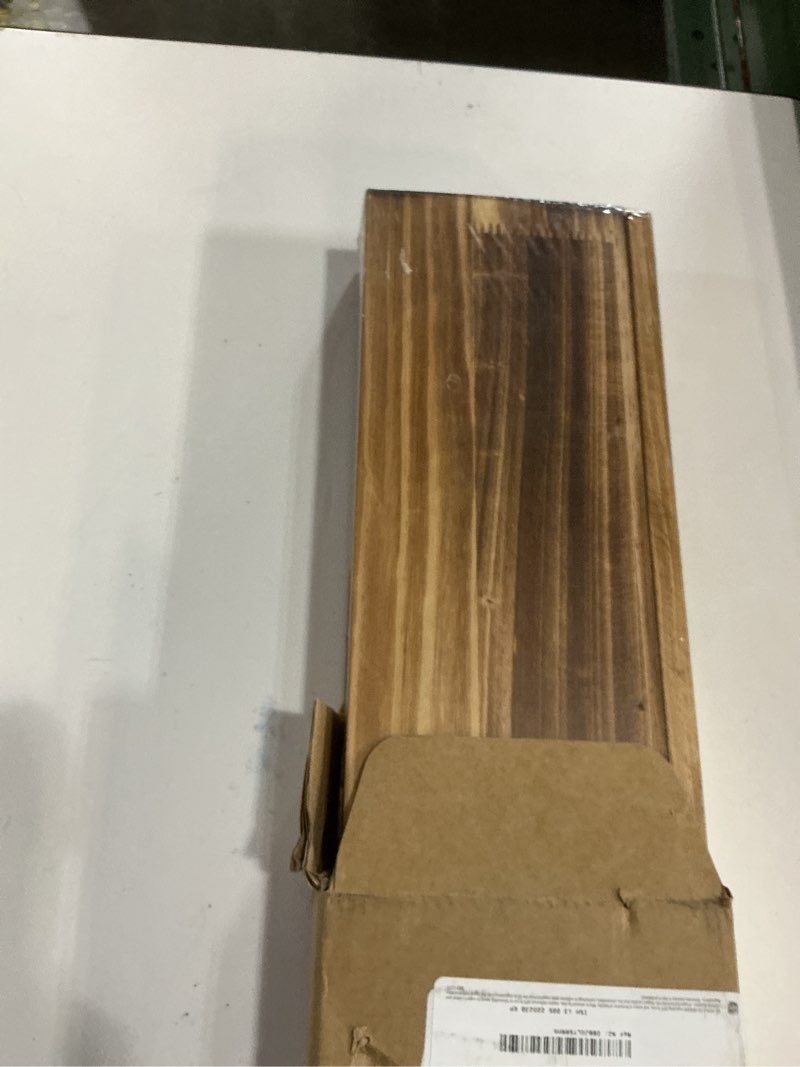 Condition photo showing New/Like New for azsky rustic wood floating shelves for nursery books long wall bookshelf photo picture ledge shelf with lip wall shelf for kids bedroom bathroom living room office frames 36 inches set of 2 burnt 36in set 2