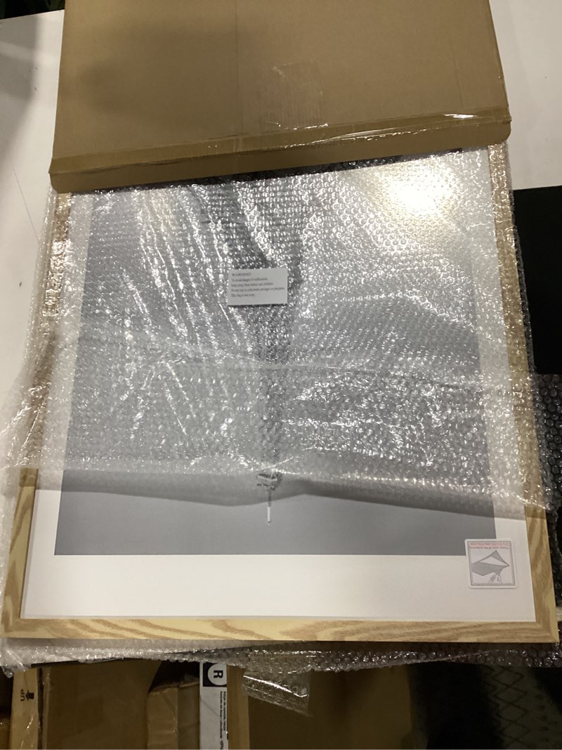Condition photo showing New/Like New for upsimples 18x24 picture frame, display pictures 16x20 with mat or 18 x 24 without, wall hanging poster frames, natural, 1 pack natural 18x24