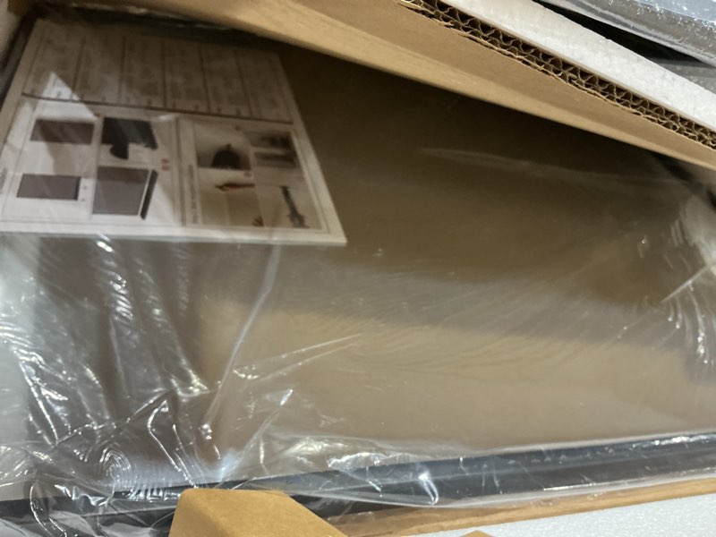 Condition photo showing Good Condition for anyhi bathroom mirrors for wall, metal wall mirror with shelf, perfect for living room, bedroom, entryway, rectangular, vertical (black) black 24"l x 20"w