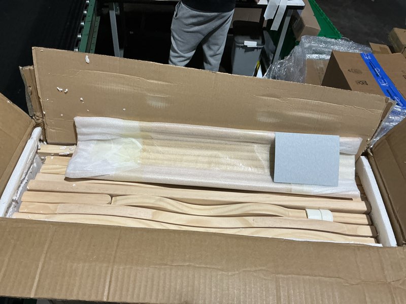 Condition photo showing Good Condition for Foldable Wooden Playpen - Adjustable Wood Baby Play Yard with Child-Proof Lock, Indoor Large Safety Fence for Babies and Toddlers - Easy Assembly, 55 x 55 x 24 inches, Natural Animal Bus Natural Animal Print