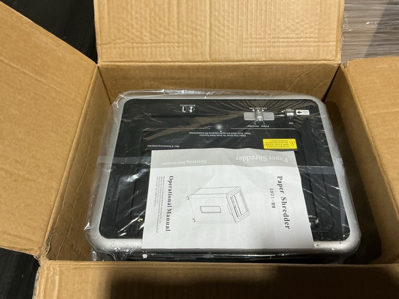 Condition photo showing New/Like New for wingwise auto feed paper shredder, 60 sheets cross cut, cd/credit card shredder with anti-jam & dual modes, 5.8 gallon bin, p-4 high security for home office