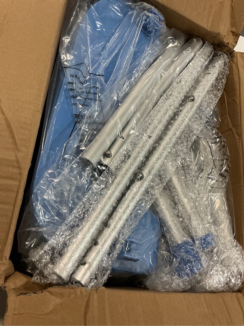Condition photo showing Good Condition for padded toilet seat riser for seniors fsa/hsa eligible, adjustable safety frame raised toilet seat with handles, heavy duty bariatric recovery elderly assistance products, fits round & elongated light blue