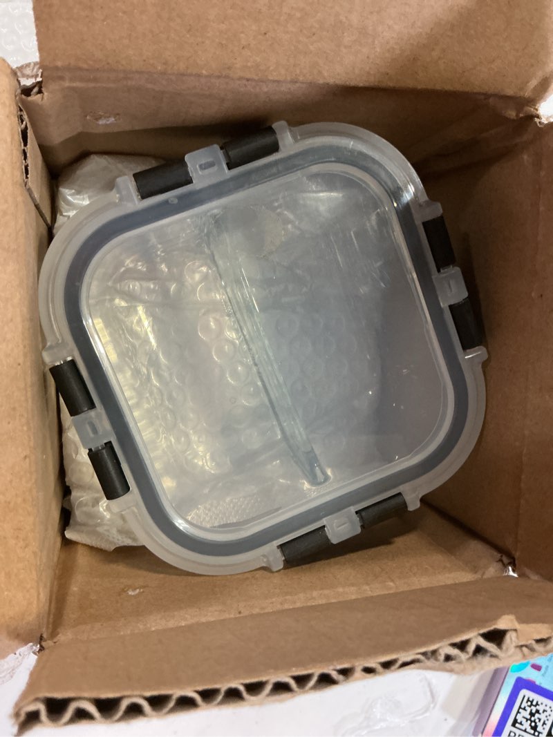Condition photo showing Good Condition for bariatric meal prep containers, 8 oz glass bariatric portion control containers with two 4 oz compartments (3 pack), reusable lunch box bento box with lids, glass snack containers with lids