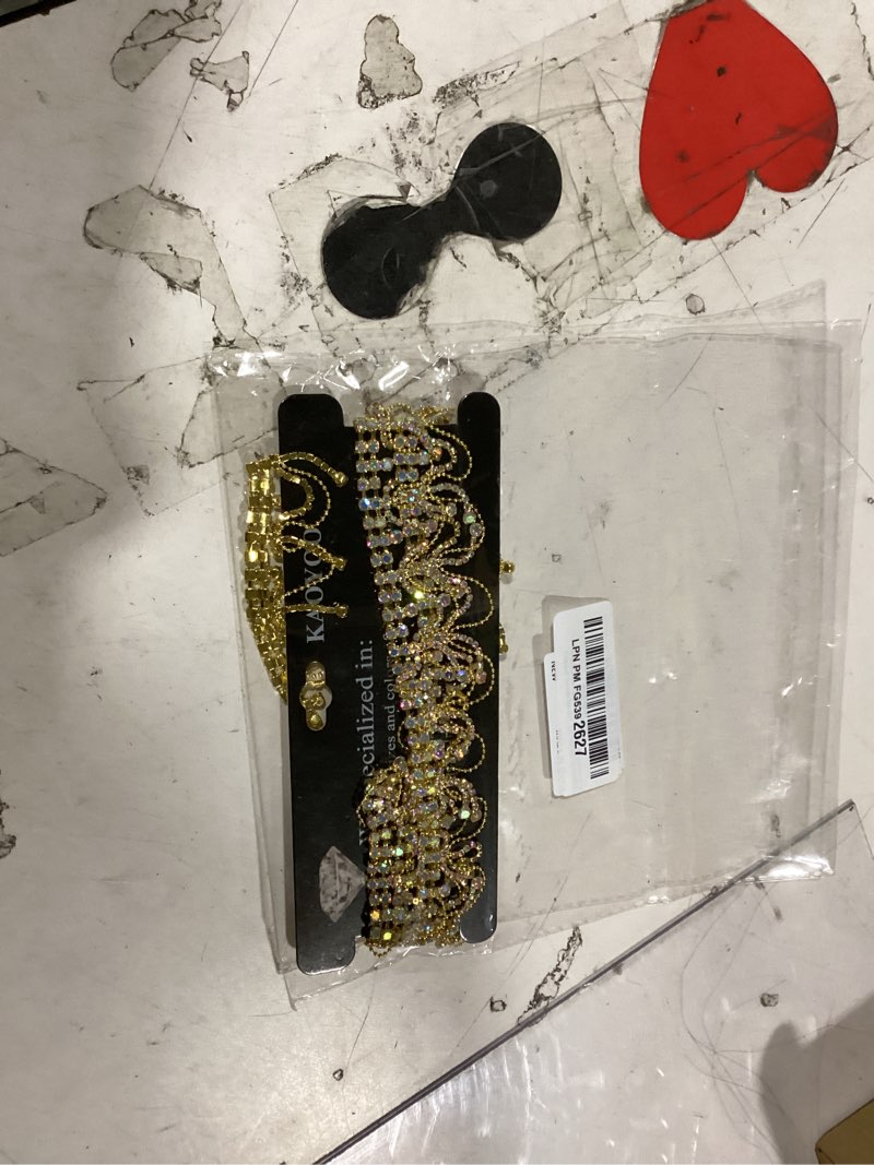 Condition photo showing Good Condition for kaoyoo 1 yard tassel crystal rhinestone with copper beads chain for embellishments 36"(length? ab-02