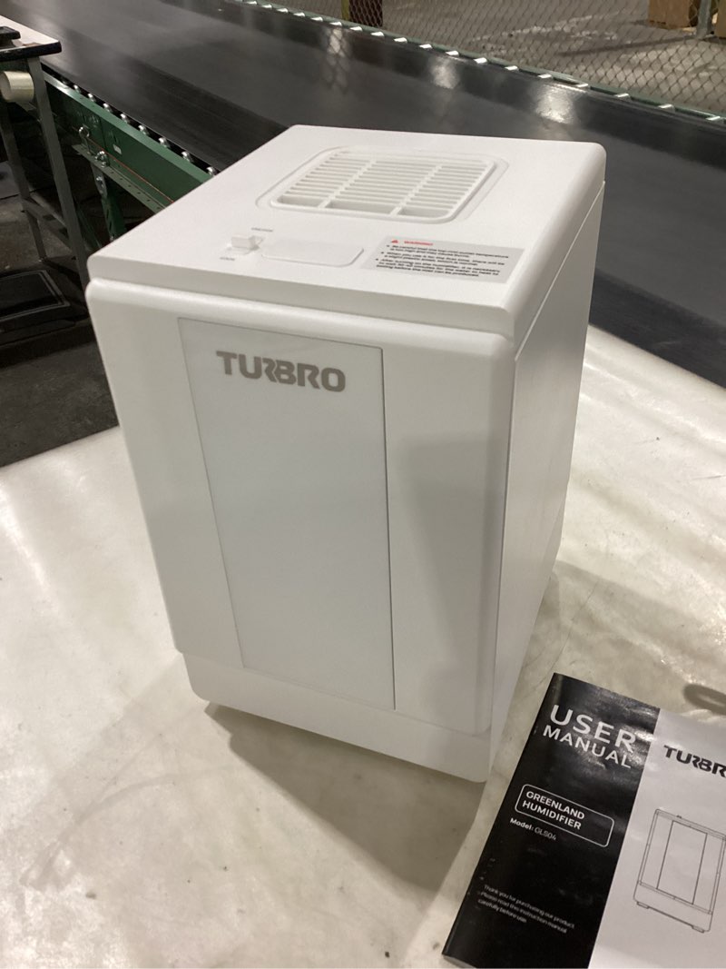 Condition photo showing As Is for TURBRO 4L/1Gal 304 Stainless Steel Steam Humidifier, Warm Mist Humidifier for Bedroom Baby Nursery, 500 mL/h Output, Dishwasher Safe, Easy to Clean, 2 Misting Levels with Sleep Mode 1-12h Timer, GLS04