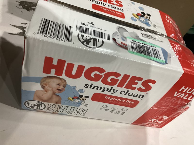 Condition photo showing New/Like New for Huggies Simply Clean Unscented Baby Diaper Wipes, 11 Flip-Top Packs (704 Wipes Total), Packaging May Vary 64 Count (Pack of 11)