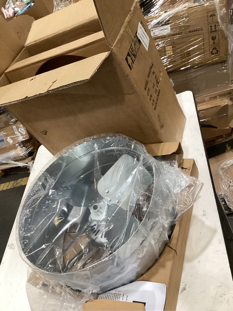 Condition photo showing Good Condition for hiorucet upgraded 15 inch gable vent attic fan with switch, 1600cfm 2400 sqf high performance low noise exhaust fan with adjustable thermostat, 14 inch blade and permanently lubricated motor 1050rpm. 1600 cfm with thermostat & switch