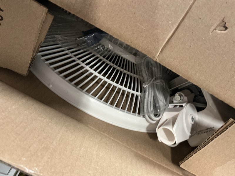 Condition photo showing As Is for Lasko 2520 Oscillating Stand Fan,White 16 Inch