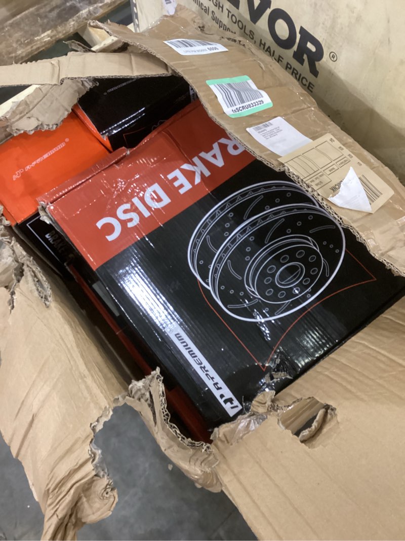 A-Premium Front and Rear Drilled and Slotted Disc Brake Rotors + Ceramic Pads Kit Compatible with Select Buick, Chevy, GMC & Saturn M