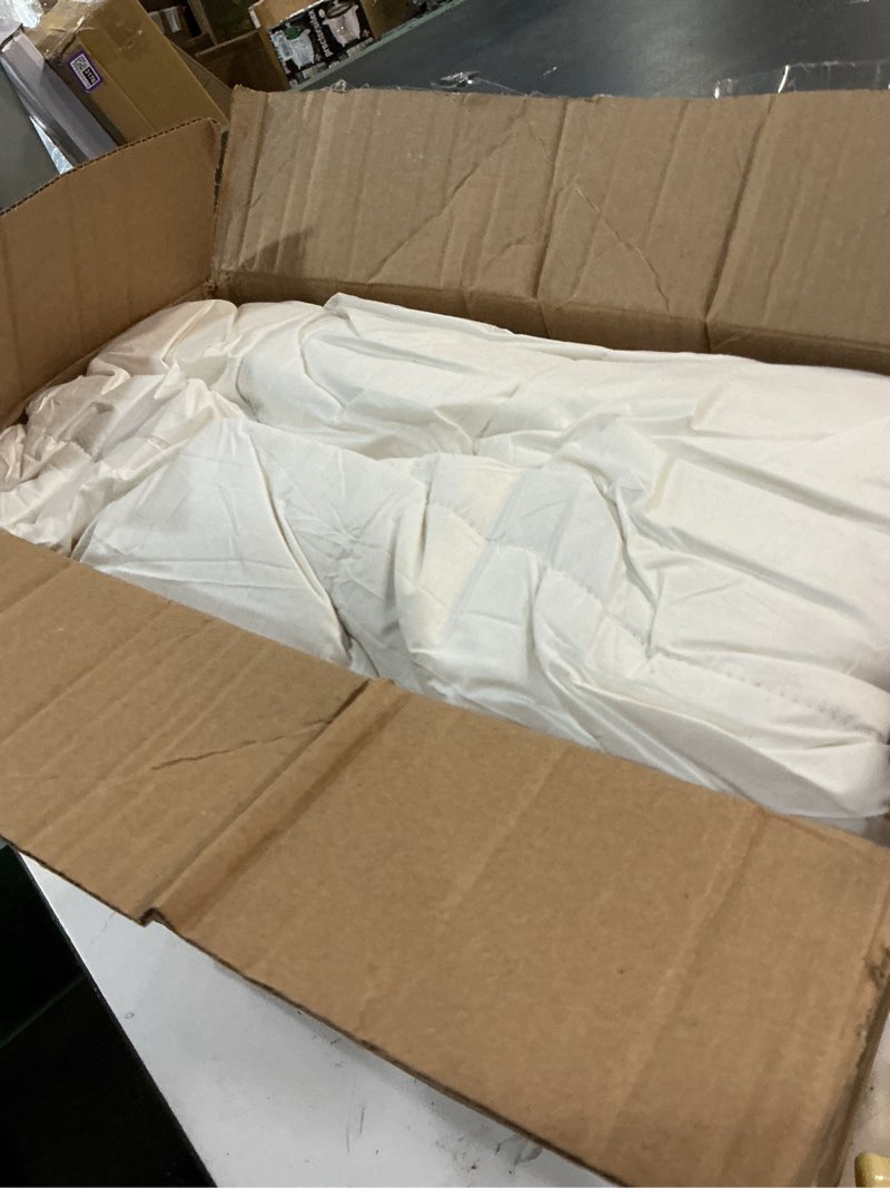 Condition photo showing As Is for 75% canadian goose down comforter queen size, ultra soft 100% cotton fabric, 850 fill power all season duvet insert, hotel luxury bedding comforters (white,90"x90")