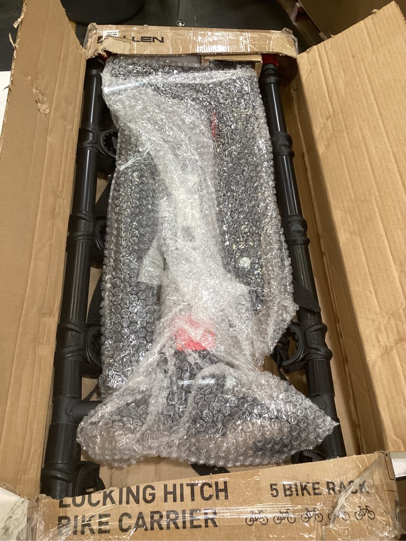Condition photo showing As Is for allen sports deluxe locking quick release 5-bike carrier for 2 in. hitch, model 552qr , black deluxe locking 5-bike carrier