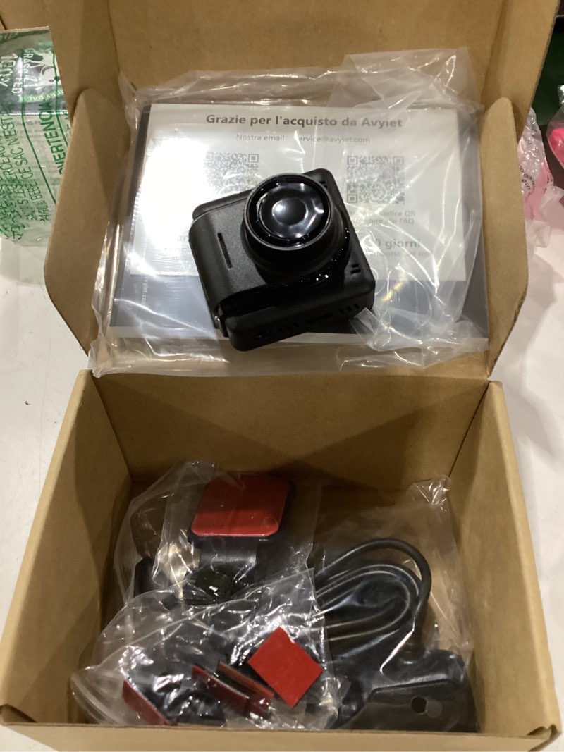 Condition photo showing As Is for not tested dash cam 2k, wifi dashcams with app, external gps, 1.5'' ips screen, front dash camera for cars, mini car camera, wdr night vision, 24h parking monitor, loop recording, g-sensor