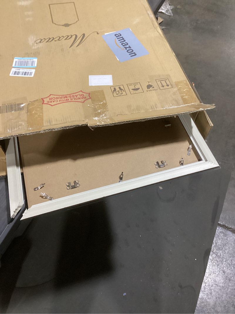 Condition photo showing As Is for Wood 24x36 Poster Frame Gold, Ornate Natural 36x24in Picture Photo Frame, Modern Golden 24 x 36inch Gallery Wall Frame with HD Plexiglass, Horizontal Vertical Wall Mounting Display 1pcs Gold 24x36