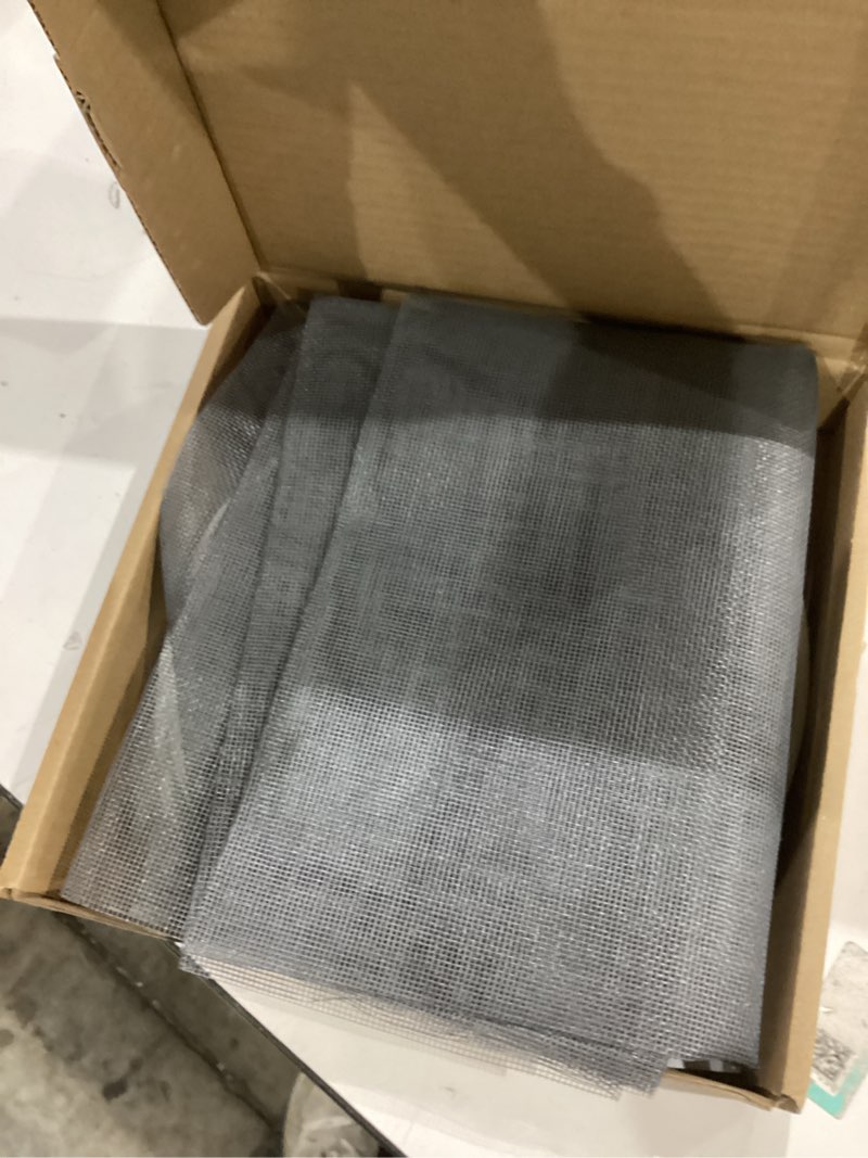 Condition photo showing As Is for NeatiEase Adjustable DIY Magnetic Window Screen Max 55InchH x 36InchW Fits Any Size Smaller with White Frame Fiberglass Mesh 55"x36"