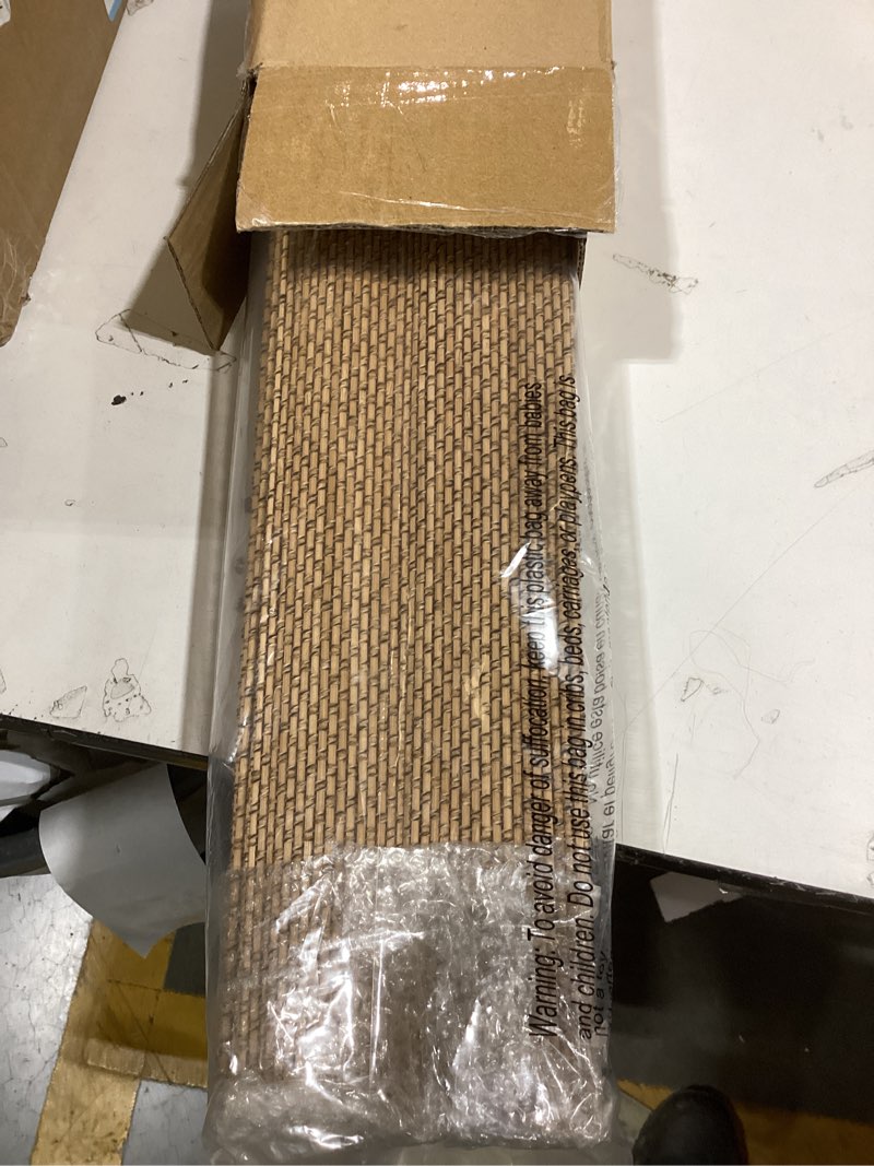 Condition photo showing New/Like New for cordless bamboo roman shades 36x48in, light filtering bamboo blinds for indoor windows, office, bathroom and living room, privacy teak.