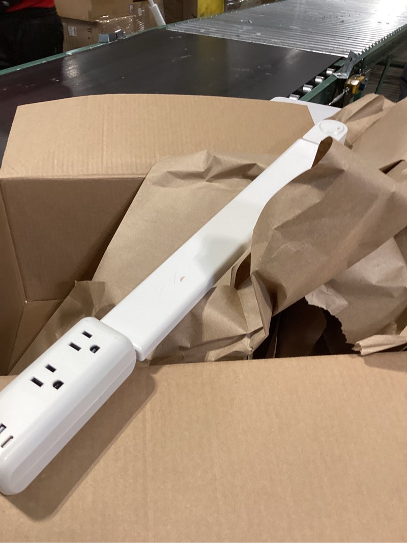 Condition photo showing Good Condition for outlet extender stick, power strip with 6 outlets & 4 usb ports, extends 22"-34", rotates 180°(90° per side), home dorm essential for nightstand, couch and desk 3 ft 6ac+4usb