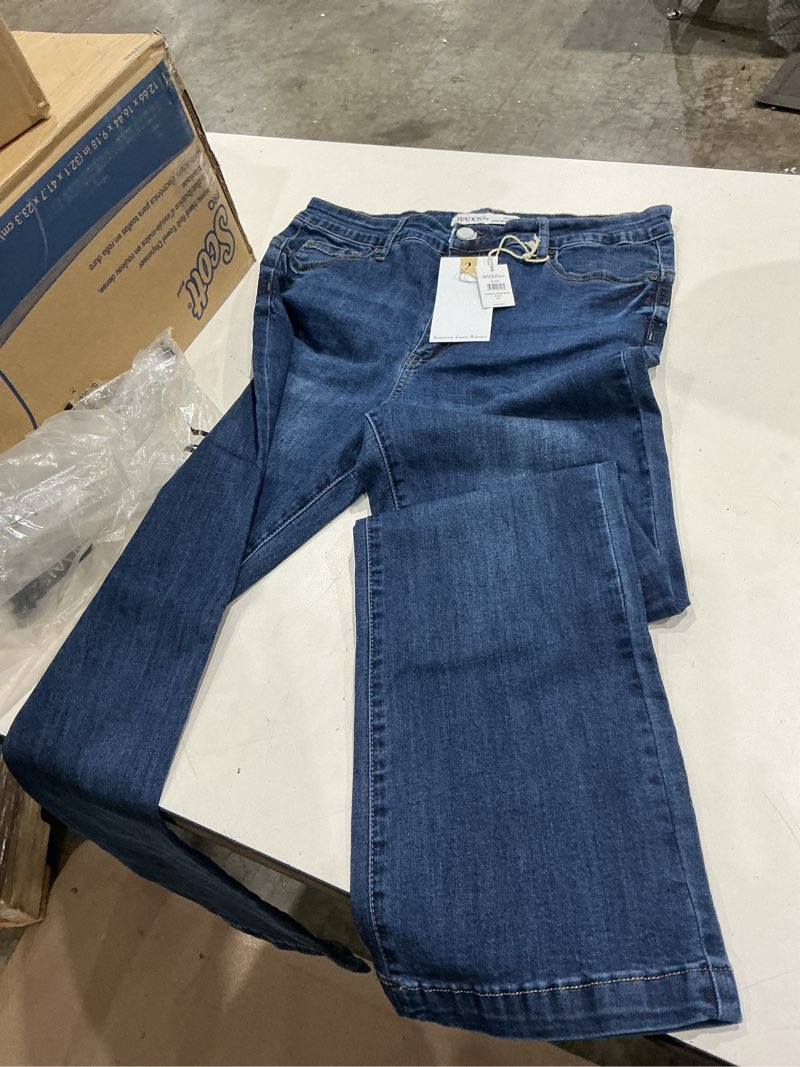Condition photo showing Good Condition for wados( high rise straight leg jeans for women - comfy, versatile tummy control jeans - indigo