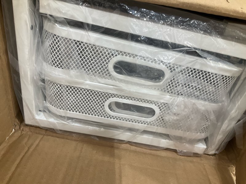 Condition photo showing Good Condition for 2-pack 21.3 in depth under sink organizer with next-gen ball-bearing slides,sophisticated mesh 2-tier pull out shelf for kitchen & bathroom,fits small items-white(patented) 2 pack-21.3"dx11.8"-16.5"h white
