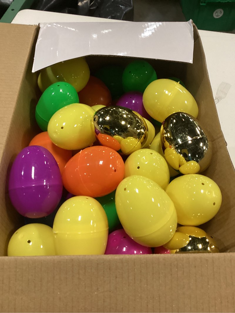 Condition photo showing New/Like New for grastfu 100 pack prefilled easter eggs with assorted toys inside 6 surprise golden eggs, 100 plastic easter eggs fillers with fidget toys, easter basket stuffers hunt party favors for kids boys girls