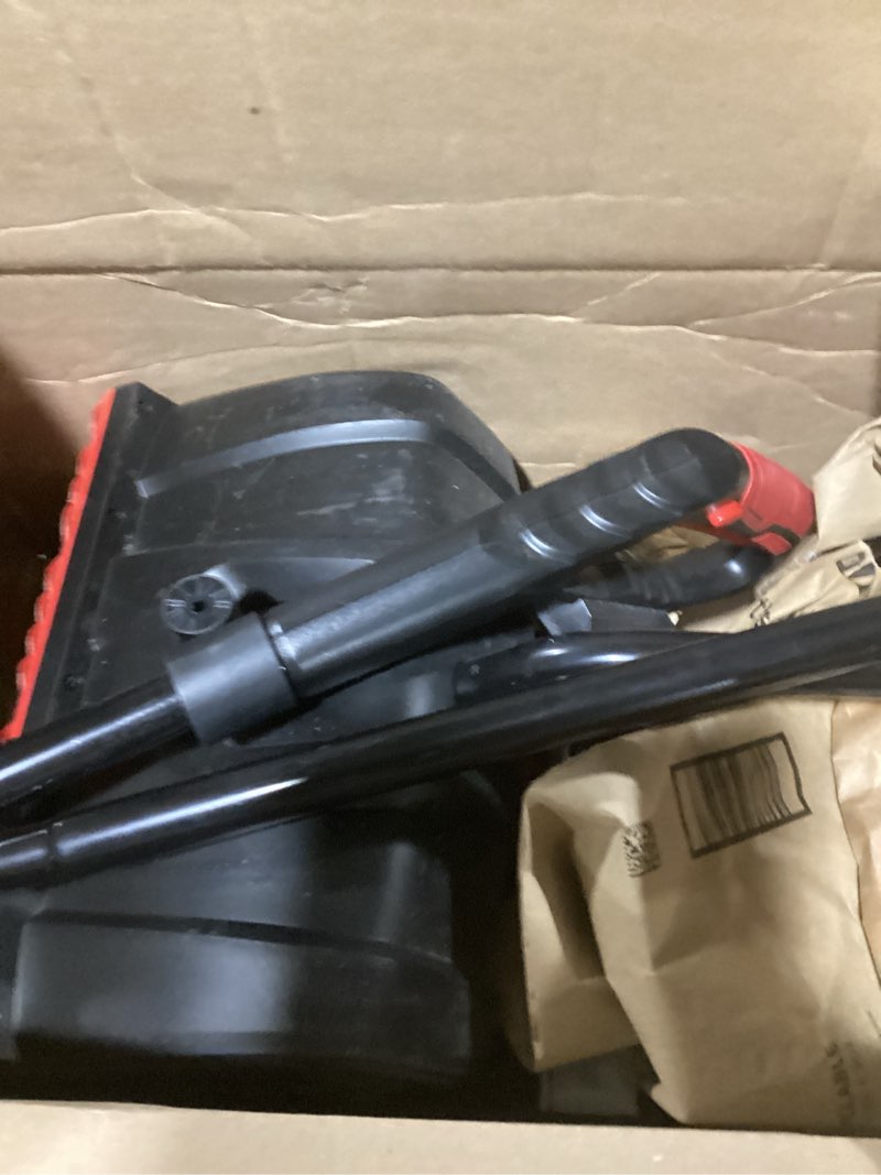 Condition photo showing As Is for MZK Cordless Snow Shovel, 20V 13-Inch Battery Powered Snow Thrower, Battery Snow Blower with Directional Plate & Adjustable Front Handle(4.0Ah Li-ion Battery & Fast Charger Included)