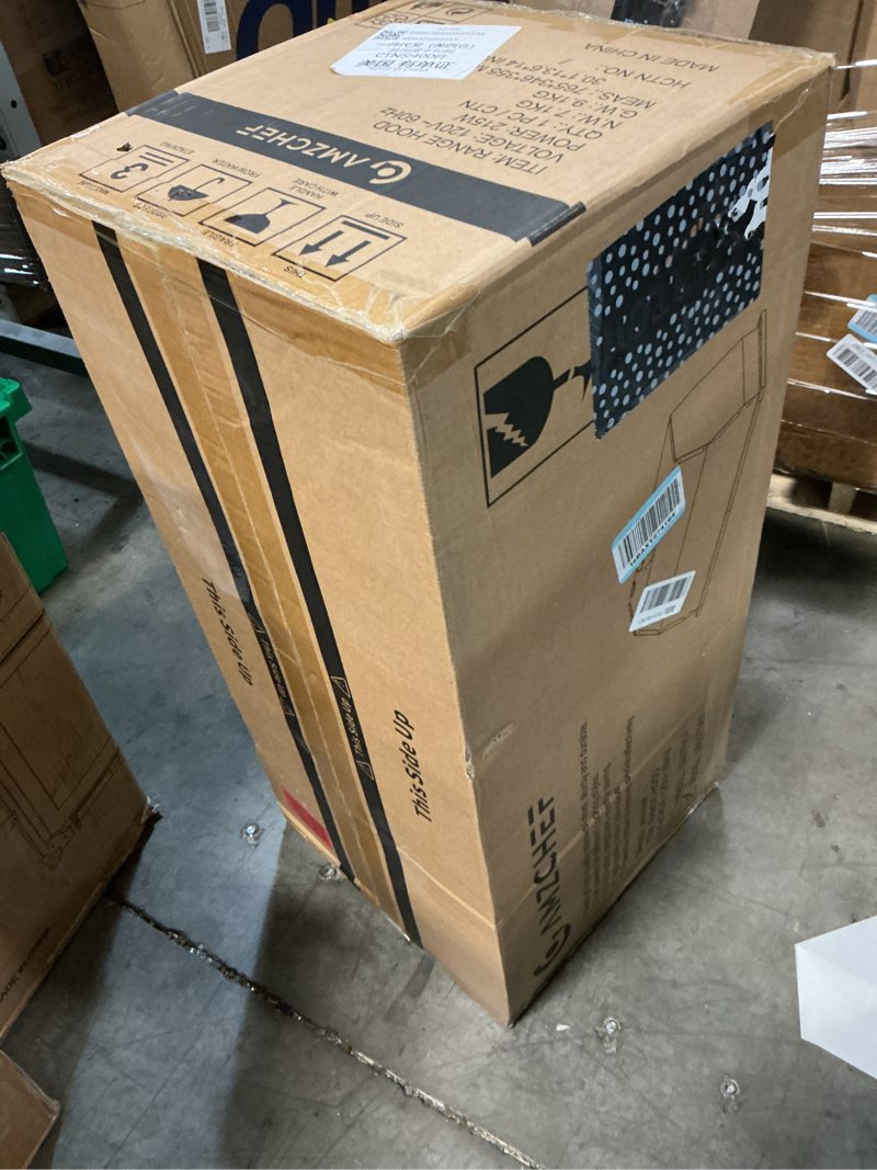 Condition photo showing New/Like New for range hood insert 30 inch,built-in kitchen hood with 900 cfm,3-speed stainless steel kitchen vent hood,ducted/ductless convertible stove hood with push button,baffle filters & charcoal filters