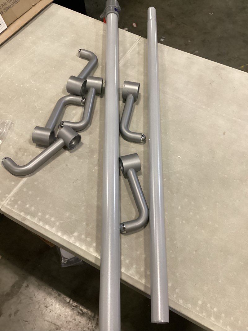 Condition photo showing As Is for one touch steel coat rack, freestanding coat rack, for clothes, hats, purse, bags, for living room, bed room, home office made in korea, silver, phus-0012