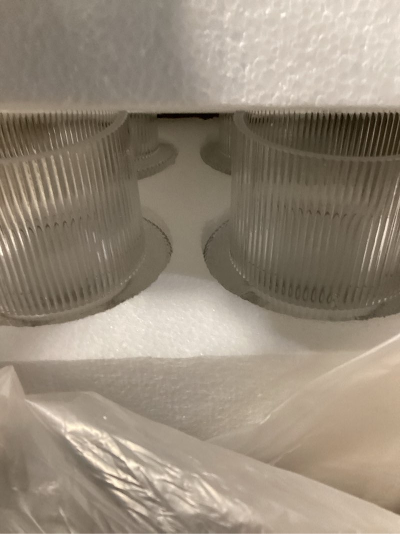 Condition photo showing Good Condition for ribbed glass vases, set of 2 fluted vases for flowers, clear vase for tulips, modern glass vase for living room, dining table, office, entryway, mantle, bookshelf, wedding gifts clear ribbed + oval (2-pack)