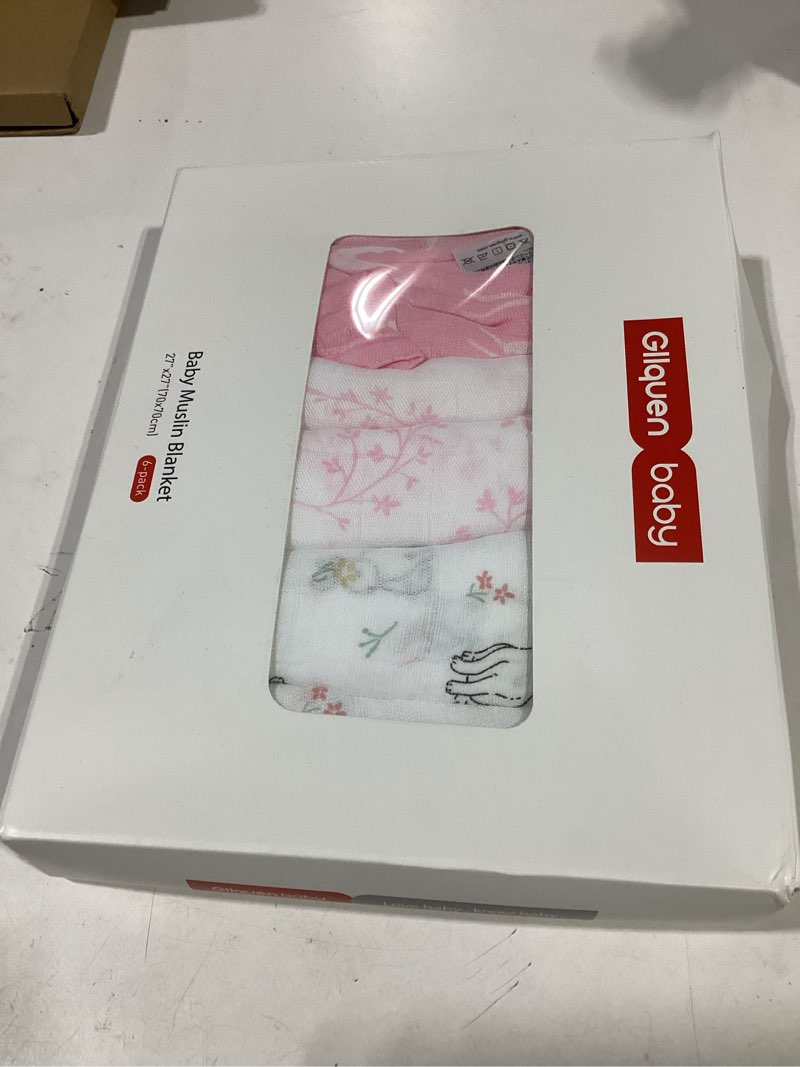 Condition photo showing As Is for gllquen baby receiving blanket boy cotton muslin swaddle blankets girl newborn squares breathable & soft thin baby blankets cloths double absorbent infant swaddling wrap - 6 pack (looking for spring) looking for spring 6 pack